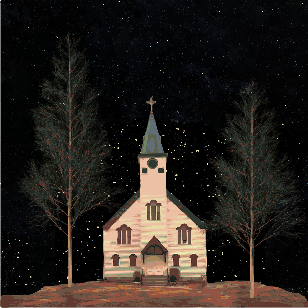 夜の教会